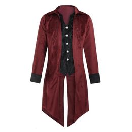 Men's Trench Coats Steampunk Vintage Tailcoat Men Women Long Vest Coat Victoria Costume Gothic Tuxedo Outfit Frock Uniform For Adult 230831