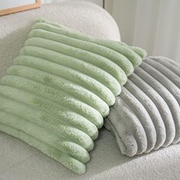Cushion/Decorative Pillow 1pcs Throw Pillow Covers Soft Cosy Pillowcase Faux Rabbit Fur Cushion Cover for Couch Sofa Bed Chair Home Decor Saga Green 230831