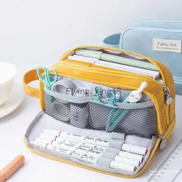 Pencil Bags Fabric Art Colour Pen Bag Pencil Case 3 Layer Waterproof Handbag Storage Pouch for Stationery School Travel Pocket A7248 HKD230831