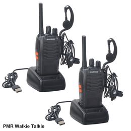 Walkie Talkie 2PcsPack Baofeng BF88E PMR 16Channels 4460062544619375MHz License Free Radio with USB Charger and Earpiece 230830