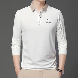 Mens Polos HAZZYS SpringAutumn Golf Clothing Men Business Lapel Tshirt POLO Shirt Young Long Sleeve Fashion Top 230830