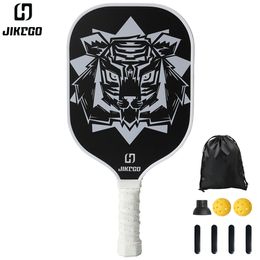 Squash Racquets JIKEGO 3K Carbon Fibre Pickleball Paddle Set 16mm Racquet Pickle Ball Racket Professional Lead Tape Cover 230831