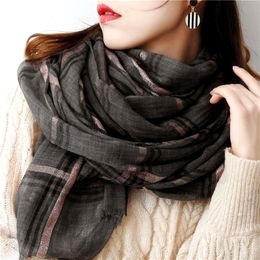 Scarves Women Cashmere Scarf with Warm Long Wraps Scarf Autumn Scarf England Classic Plaid Cashmere Scarves Fashion Luxury Shawl 230831