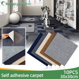 Carpets 10pcs Self-adhesive carpet Square 30x30cm Peel And Stick Removable sticker For DIY Home Furnishing Wall Tiles Hallway Indoor 230830