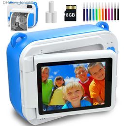 Camcorders DIY Printting Children's Camera With Thermal Paper Digital Photo Selfie Kids Instant Print Boy's Birthday Toy Gift Q230831