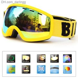 Ski Goggles Kids Ski Goggles Double Layer UV400 Anti-fog Children Ski Glasses Snow Outdoor Sports Eyewear Girls Boys Snowboard Goggles Q230831