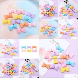 Charms 20Pcs Resin Bowknot Crafts Accessories Diy Earrings Necklaces Decorative Material Woman Handmade Craft Supplies Drop Delivery J Dhzdt