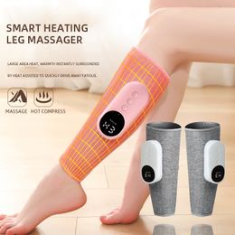 Leg Massagers Electric Leg Massager Wireless Calf Massager With Pneumatic Heating Compression Massage Foot Leg Device Relax Feet Health Care 230831