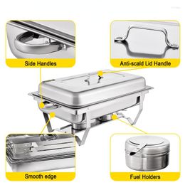 Plates Chafing Dishes Buffet Stove Warmer 9L / 8 Quart Stainless Steel Foldable For Self-Service Restaurant Catering Parties