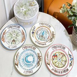 Plates Creative Ceramic Steak Plate Set Of 4 High-end Luxury Hand-painted Western Style Dish Starry Series Dish.