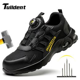 Boots Rotary Buckle Work Sneakers Protective Shoes Lightweight Safety Shoes Puncture-Proof Anti-smash Steel Toe Shoes Work Boots Men 230831