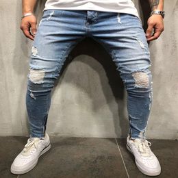 Men's Jeans Mens Skinny Slim Fit Ripped Big And Tall Stretch Blue For Men Distressed Elastic Waist M-4XL228H