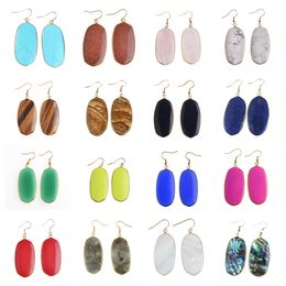 Southwest Style Oval Natural Gem Women's Earrings Charming Women's Earrings Jewelry Gift for Wife Women's Sisters Girlfriend