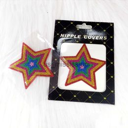 Breast Pad NOTCC 3 Pairs Glitter Star Shape Disposable Breast Pasties with Nipple Covers Packaging Box Women Gift Dropshipping x0831