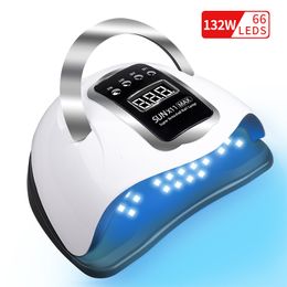 Nail Dryers UV LED Lamp Dryer 66 LEDs Quick Drying Gel Polish Manicure Pedicure Professional Salon 230831