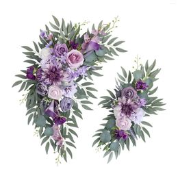 Decorative Flowers 2 Pieces Simulation Wedding Floral Swags Decorations For Home