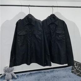 21SS Unisex Women And Men Jacket Blouses Classic Fashion Luxury Jackets Oversized Customised nylon Fabric Multi-pocket Triangle Ba269m