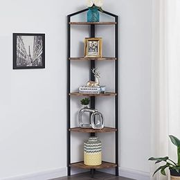 Bathroom Shelves Shelf 70 Inch Tall Bookcase 5 Tier Industrial Corner Bookshelf Ladder Small Rustic Plant Stand Freestan 230830