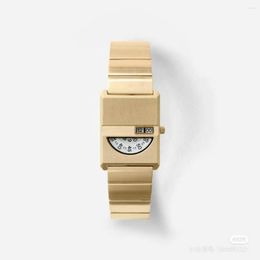 Wristwatches Steel Band Quartz Watch Pulse Retro Square Simple Fashion Women's Watches Creative Niche