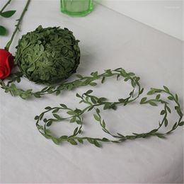 Decorative Flowers 20M Silk Leaf-Shaped Handmake Artificial Green Leaves For Wedding Decoration DIY Wreath Gift Scrapbooking Craft Fake