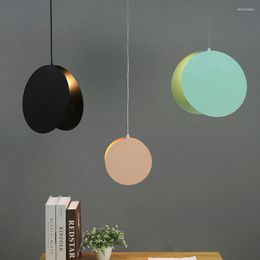 Pendant Lamps Modern Lights Nodic Iron Shell Restaurant Living Room Hanging Lamp Creative Bar Clothing Store Colour Round Led Light