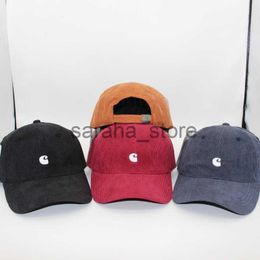 Stingy Brim Hats Corduroy baseball cap men's and women's fashion brand work clothes hard-top cap travel sun visor curved cap J230831