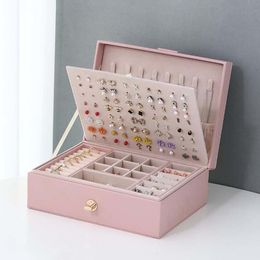 Jewelry Boxes Jewelry Box Portable Necklace Earrings Rings Holder Jewelry Organizer Packaging PU Leather Storage Case Display Gift 230831