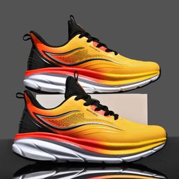 Womens Mens Couple Running Shoes Breathable Mesh Sneakers Youth Sports Trainers Yellow Blue Black Colours