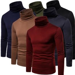 Men's Sweaters Slim Fit Long Sleeve Mock Turtleneck Pullover bottoming shirt Solid Colour Knitted Thermal Underwear TShirt 230831