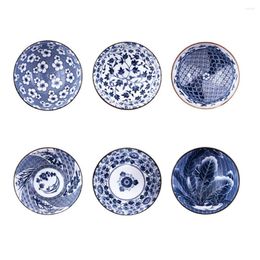 Bowls 6pcs/4pcs Chinese Style Classical Ceramic Blue And White Kitchen Rice Bowl Big Ramen Soup