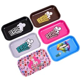 Colorful Cigarette Rolling Trays Smoking Tobacco Tray 180mm&140mm Metal Tinplate Dry Herb Herb Handroller Grinder Smoke Acessories