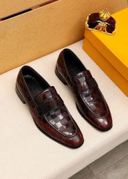 2023 Mens Dress Shoes Designer Fashion Loafers Genuine Leather Business Office Work Formal Flats Brand Party Wedding Shoes Size 38-45