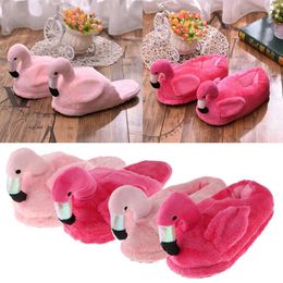 Slippers Cute Ladies Teens Plush 3D Flamingo Animal Home Indoor Shoes Birthday Present