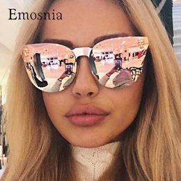 Sunglasses Emosnia Pink Sunglasses Rose Gold Skull Oversize Sunglasses Women Brand Designer Big Frame Sun Glasses For Female Ladies EyewearJ230301