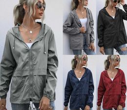 Women's Jackets Zipper Hoodie Lightweight Outdoor Walking Raincoat Casual Running Fitness Sports Yoga Jacket Gym Clothes Quick Dry Coat
