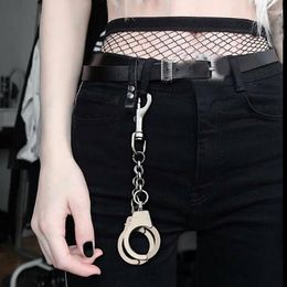 Keychains Cool Unisex Men Women Cuff Ring Belt Chains Fashion Link Metal Chain For Shorts Jeans Trousers Hiphop Keychain Accessories