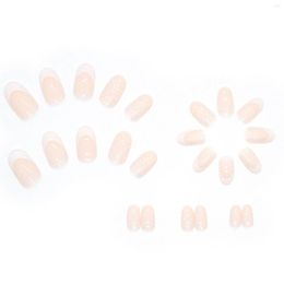 False Nails Elegant Fake With Spots Pattern Chip-Proof Smudge-Proof For Wedding Dating Hand Decoration