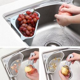 Kitchen Storage & Organisation Sink Drain Basket Triangle Rack Punch Free Tray Holder For Fruit Vegetable Sponge Sucker Organiser