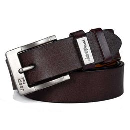 Belts Men's Belt Fashion High Quality Genuine Leather Pin Buckle Black New Retro Student Jeans Cowhide Belt Business Male Belt Z0228