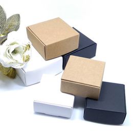 Gift Wrap 50pcs Multi Size Cute Square Kraft Packaging Box Wedding Party Favour Supplies Handmade Soap Chocolate Candy Storage Carton 230301