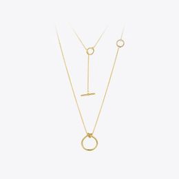 Pendant Necklaces Enfashion Classic Knot Pendants Stainless Steel Gold Color Choker Necklace For Women Long Chain Jewelry CollierPendant