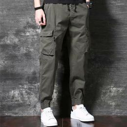 Men's Pants Men Trousers Elastic Waist Super Soft Streetwear Lace-up Ankle Tied Joggers Cargo For Working