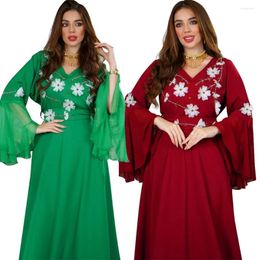 Ethnic Clothing Muslim Abaya Floral Dress Jalabiya African Dashiki Vestido Cardigan Kimono Long Robe Gowns Jubah Middle East Ramadan Islamic