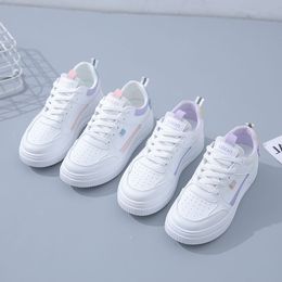 Fashion hotsale women's flatboard shoes White-pink White-purple spring casual shoes sneakers Color38