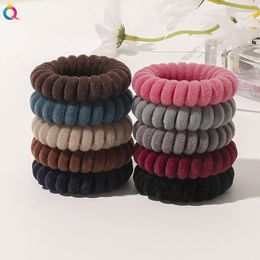 New Velvet 5cm Telephone Line Hair Ropes Ribbon Girls Colorful Elastic Hair Bands Kid Ponytail Holder Tie Gum Hair Accessories 1781