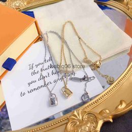 Pendant Necklaces High Quality Choker Necklace Designer 925 Silver Plated 18K Gold Plated Stainless Steel Letter For Women Wedding Jewellery T230301