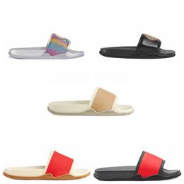 lux designer pool slippers Multicolour irridescent Good Game sandals with box and dust bags size euro 35-46