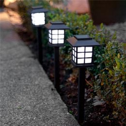 Lawn Lamps 2pcs/lot Chinese Eastern Lantern Style Waterproof LED Solar Landscape Light Garden Yard Park Square Decoration