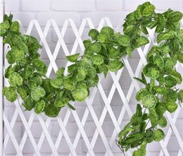 Decorative Flowers 240cm Artificial Ivy Garland Vine Fake Begonia Leaves Plant Wedding Home Garden Wall Hanging Decoration