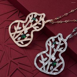 Chains Gorgeous Luxury Bamboo Gourd Necklace Women's Jewellery Shiny Exquisite Fairy Rose Gold White S925 Wool Clothing Chain Style